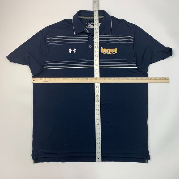 Under Armour Northern Colorado Bears Polo Shirt Men XL Extra Large Navy HeatGear - Picture 7 of 11